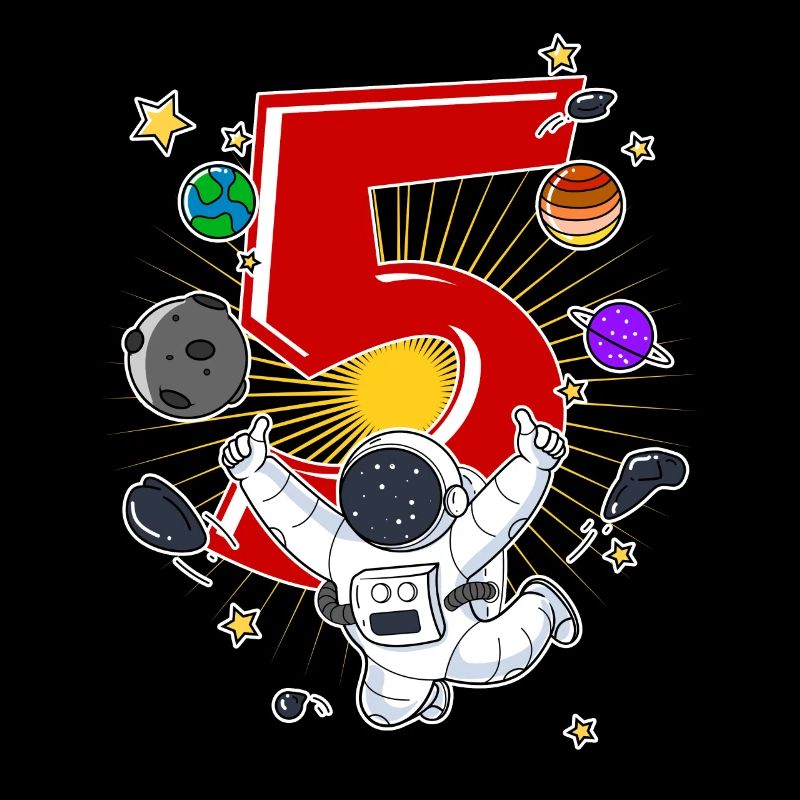 Astronaut 5 Years Space Rocket 5th Birthday
