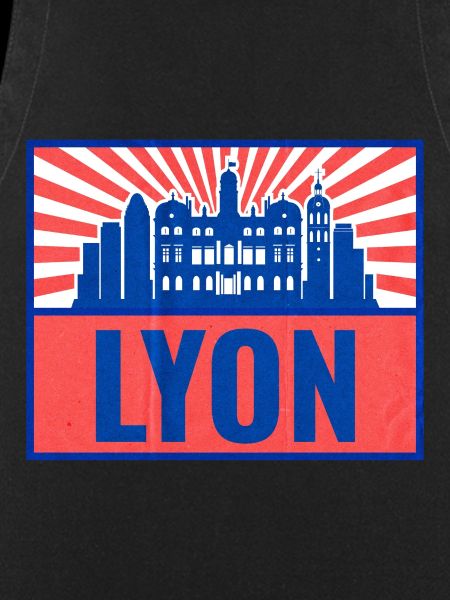 Lyon Skyline BlueRed Retro