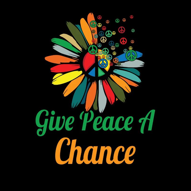 Hippie Peace Zeichen Frieden Blumen Blumenkind