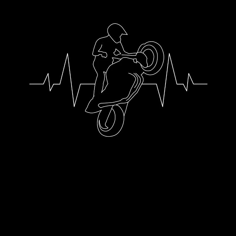 Motorcycle drawn heartbeat