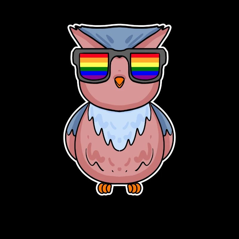 Regenbogen - Eule mit Brille
