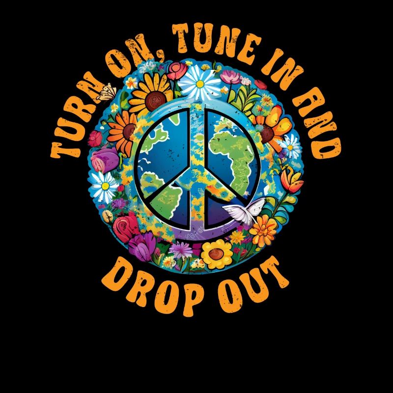 Hippie Peace Zeichen Frieden Blumen Blumenkind
