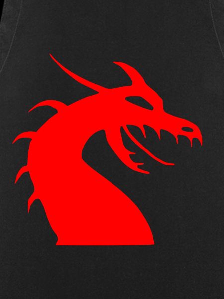 Red dragon head silhouette