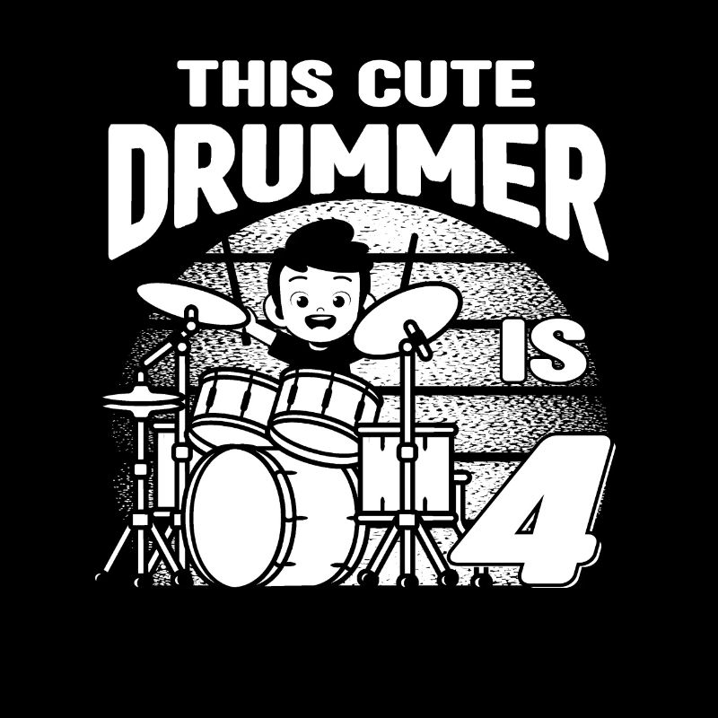 Birthday Drummer Boy - This Cute Drummer Is 4 Year