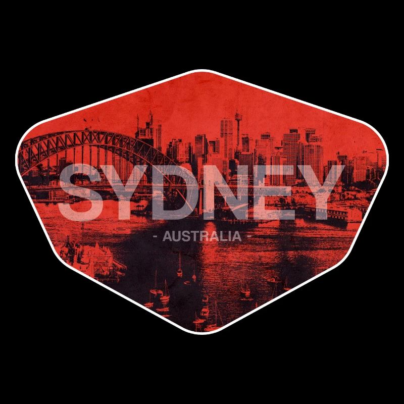 Sydney Retro Skyline Print
