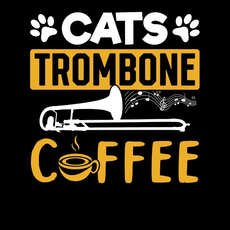 Cat Trombone Coffee Trombonist And Cat Lover Tromb