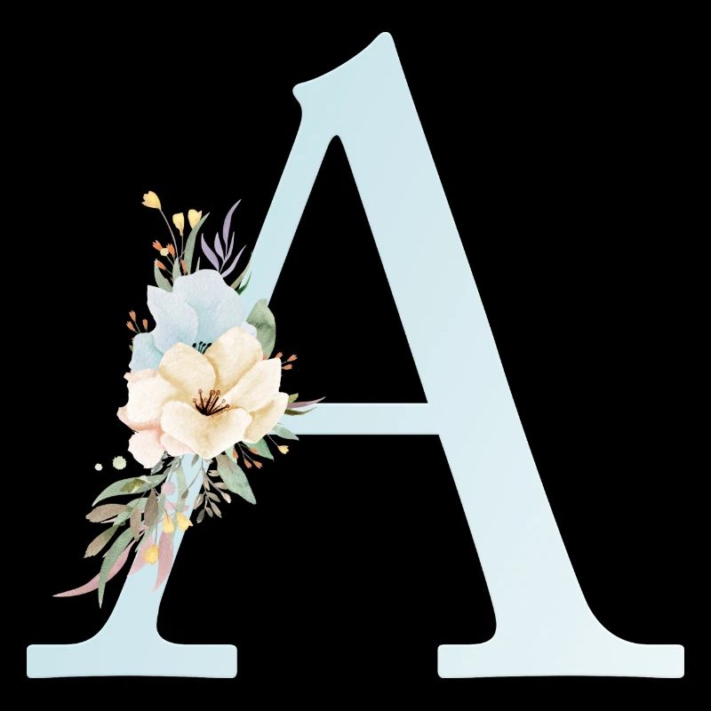 Customizable Monogram A Floral