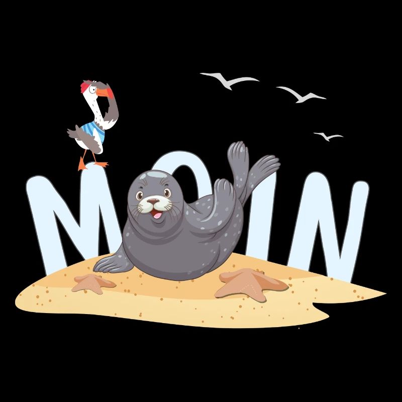 Moin Robbe Möwe Strand