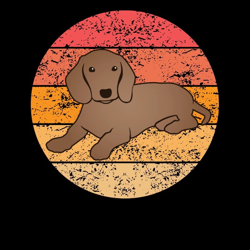 Dackel Dachshund Hundeliebhaber Retro Geschenk