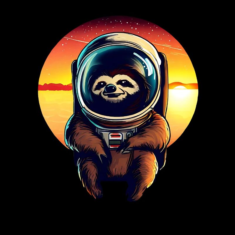 Lazyer in space at sunset