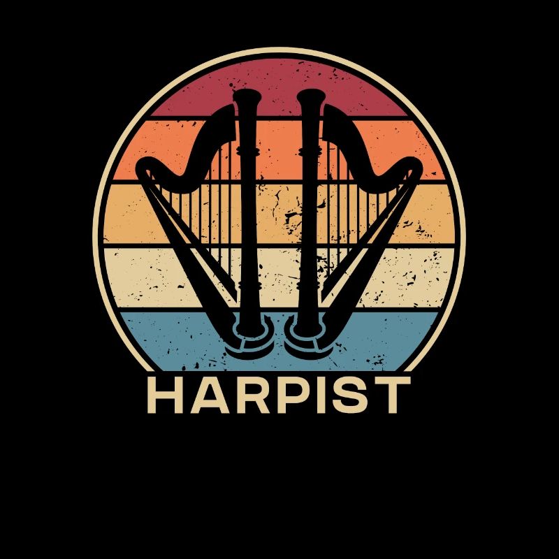 Retro Harpist Harfe Konzertharfe Harfenmusik
