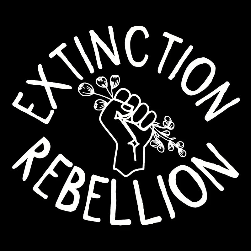 Extinction Rebellion Faust mit Knospe