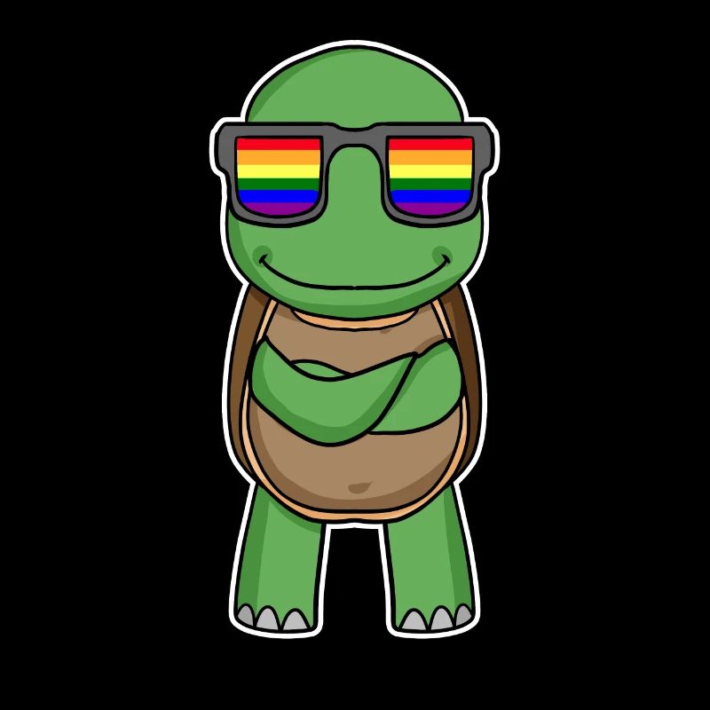 Regenbogen - Schildkröte mit Brille
