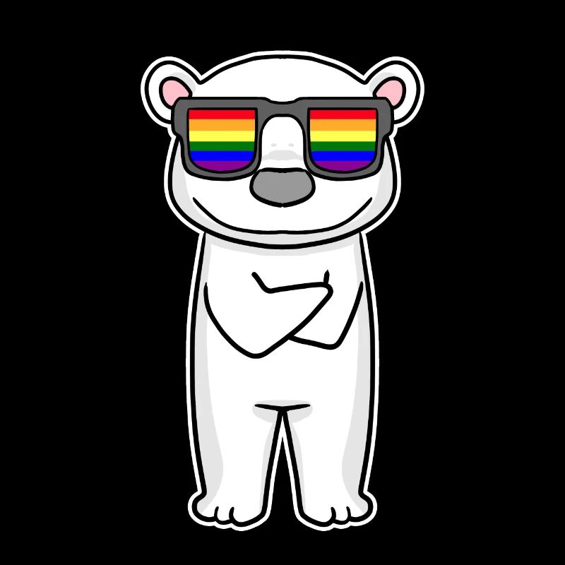 Regenbogen - Eisbär mit Brille