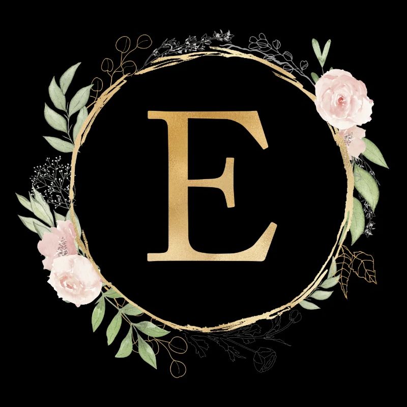 Customizable Monogram E Floral