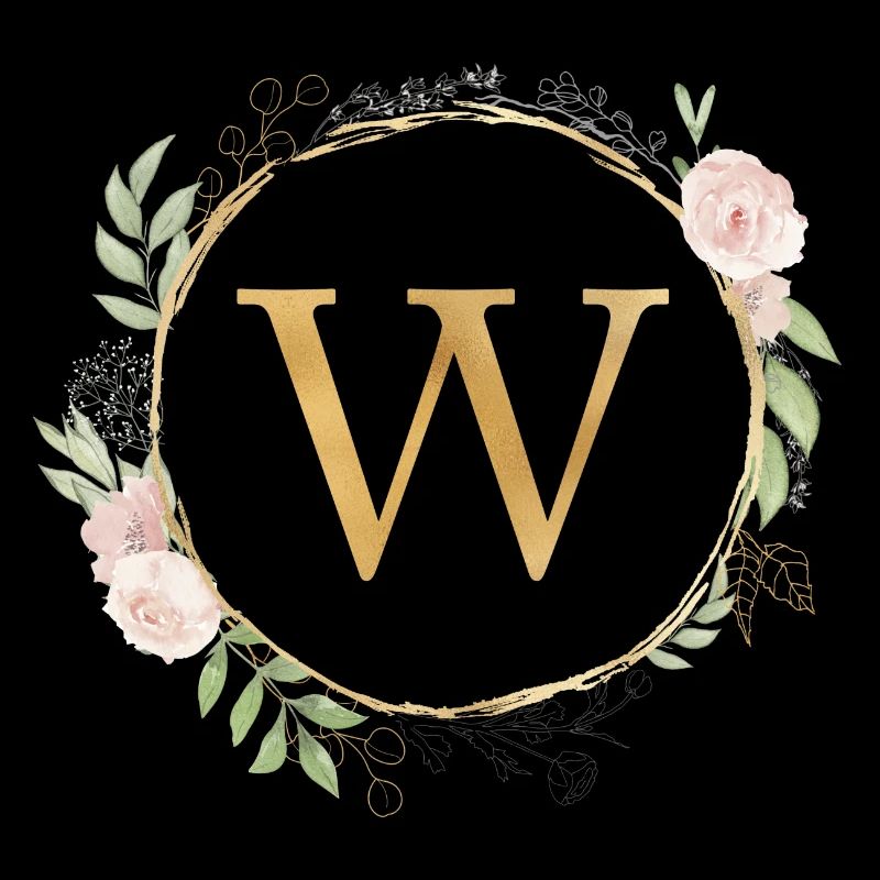 Personalisierbar Monogramm W Floral