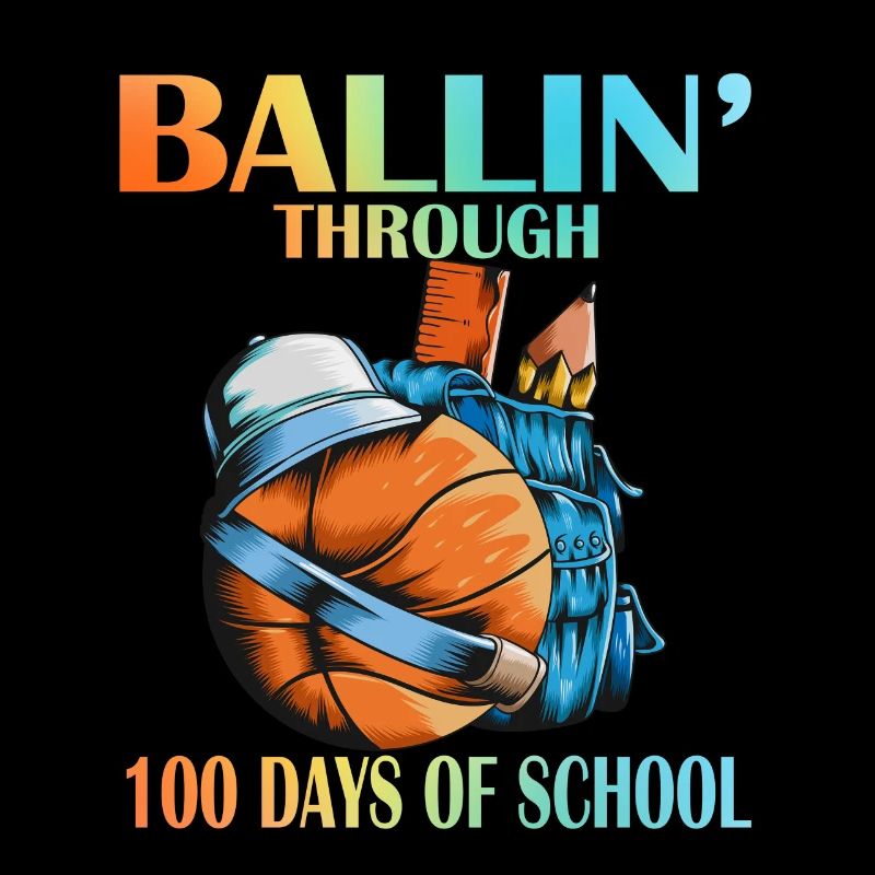 100 Days School Backpack Basketball Pens Ruler