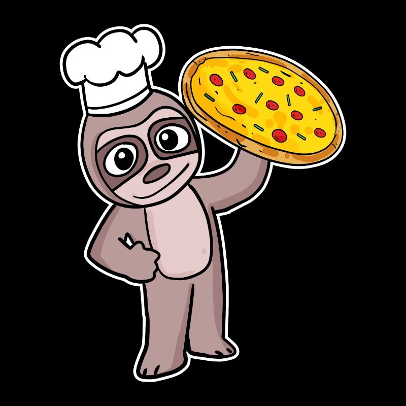 pizza maker pizza chef sloth Italy