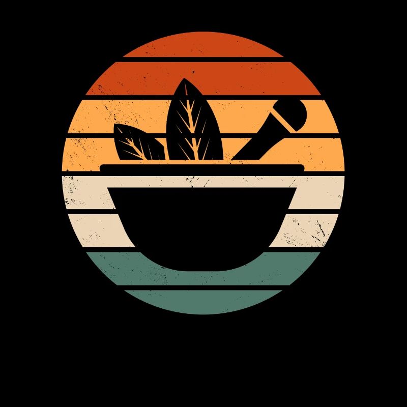 Conception rétro d’herbes et de mortier