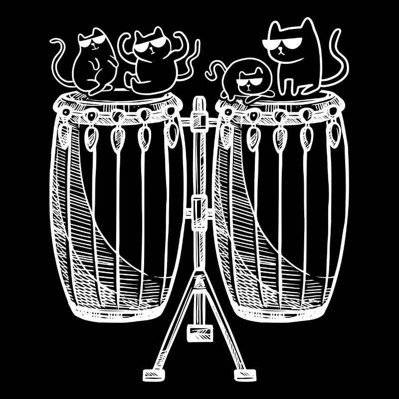 Conga With Cats Conga Drum Player Cats Conga Drum