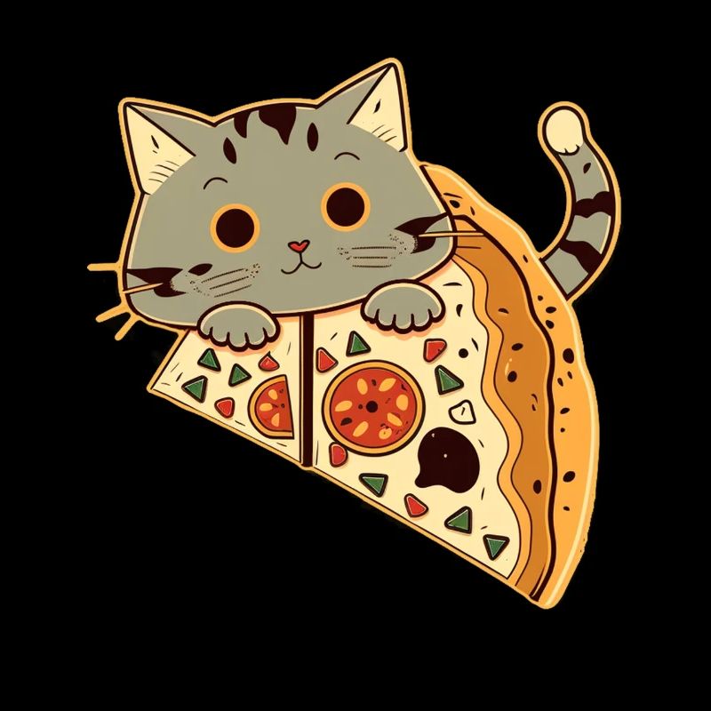 Pizza with cat