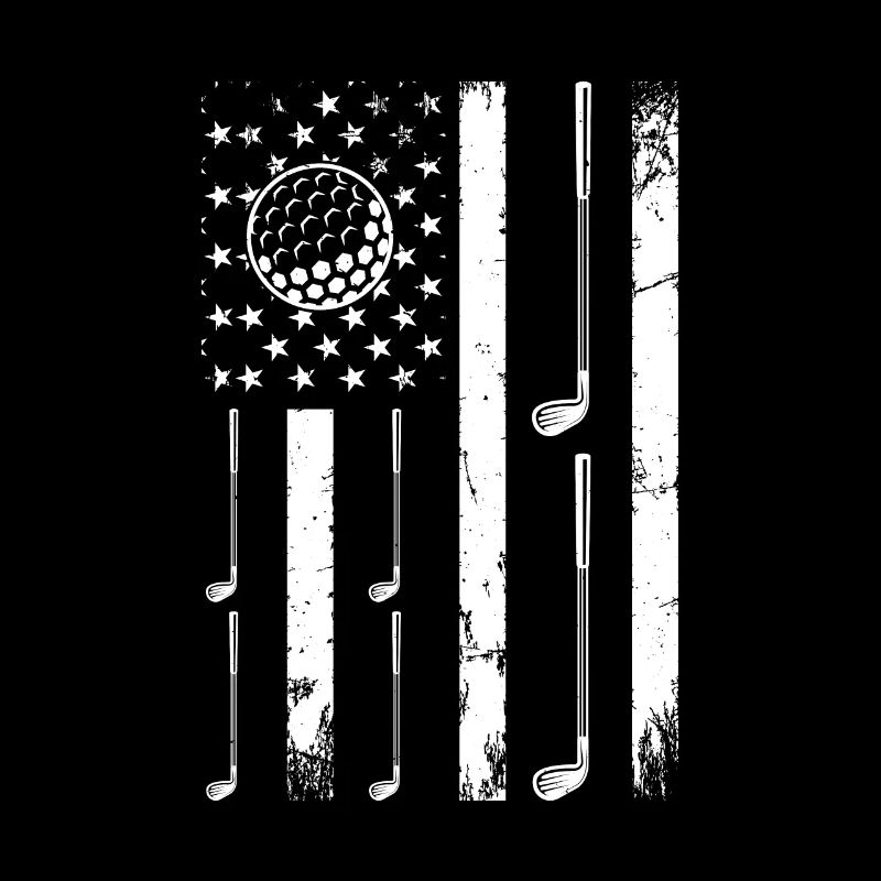 Golfing America Flag Golfer Golfing Golf Player