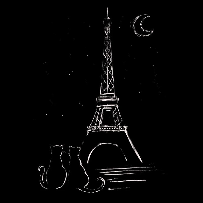Paris et l’amour - L’amour du chat avec la Tour Eiffel