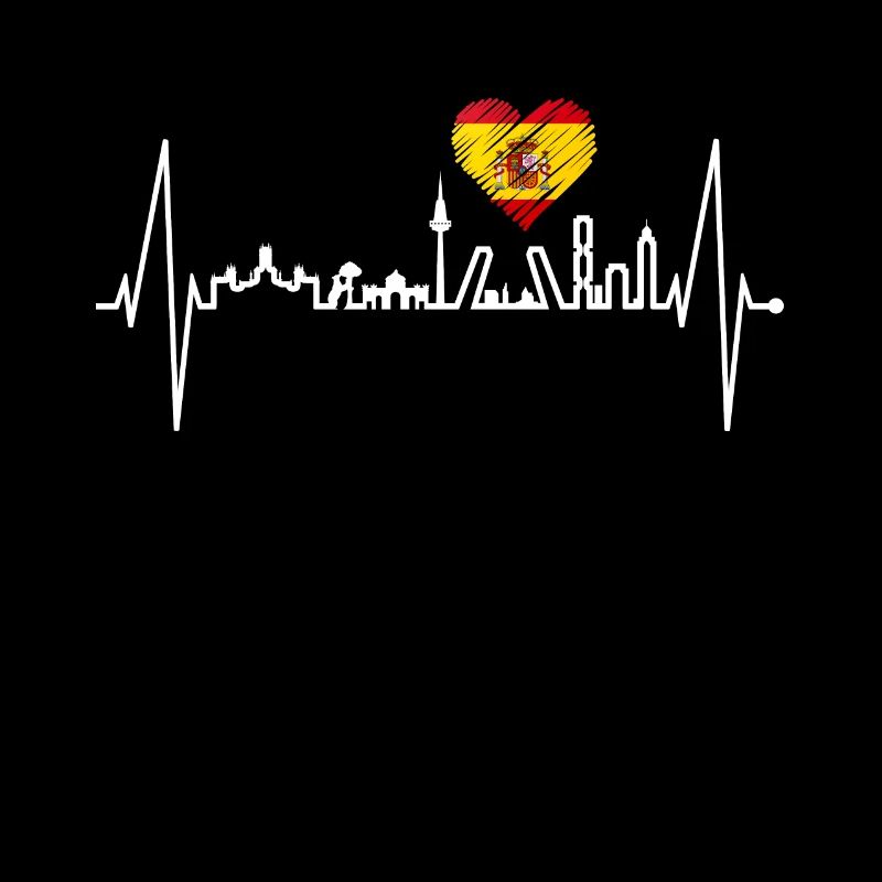 Madrid Skyline Heartbeat Spain Silhouette Pulse