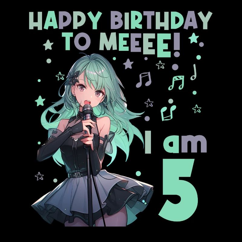 Anime Mandga K-Pop KPop Mädchen 5. Geburtstag