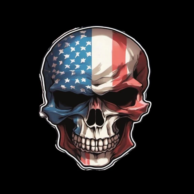 Crânes Crâne Amérique Drapeau Skull Bone