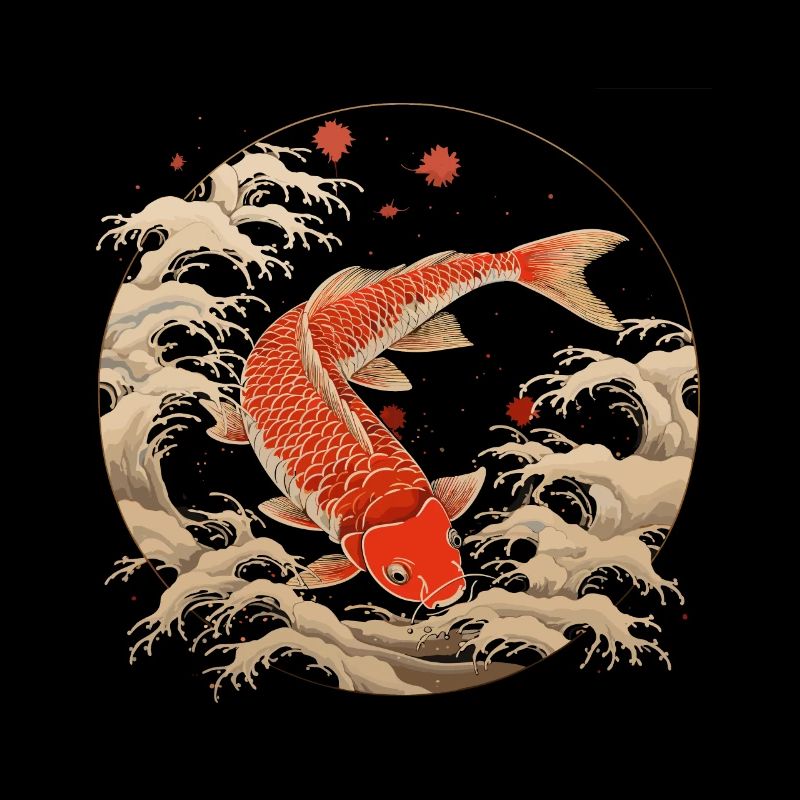 Impression d’art de poisson Koi japonais