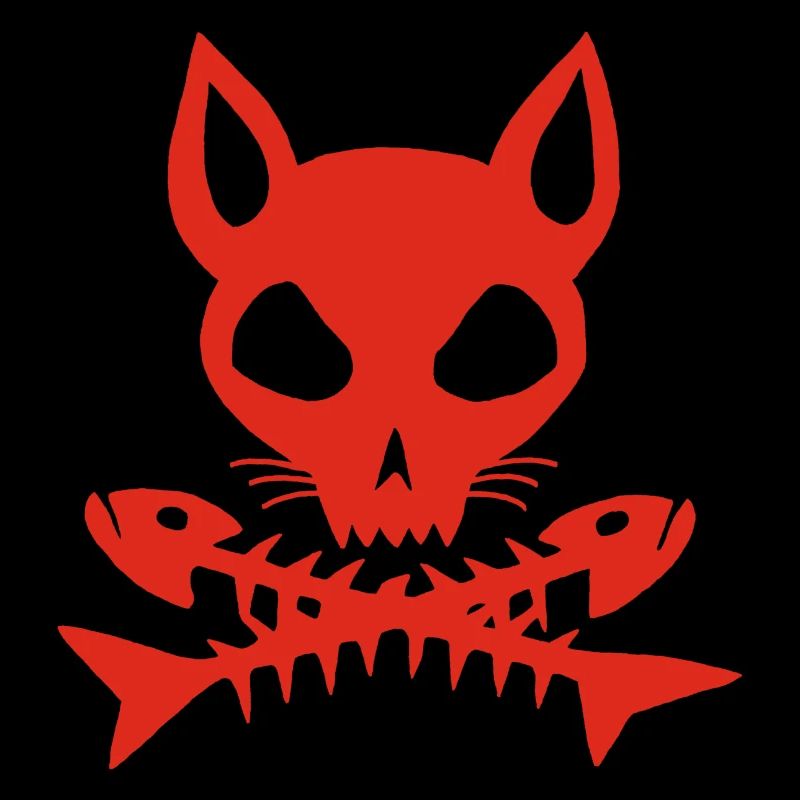 Red cat skull
