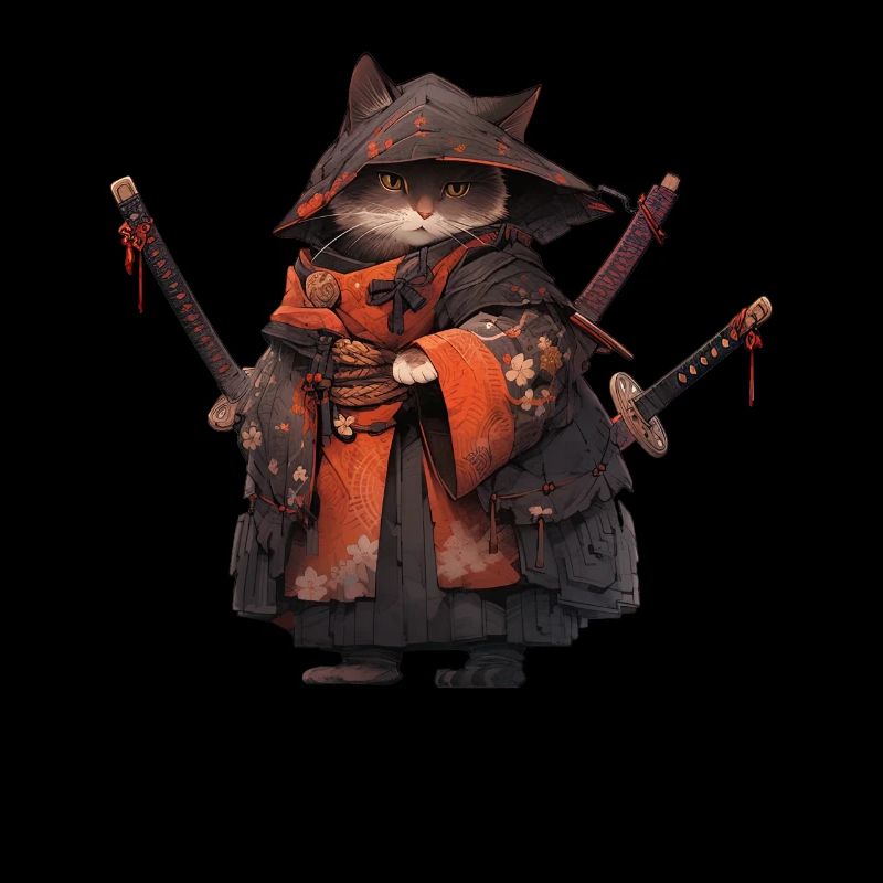 Asia Cat Japanese Samurai Samurai