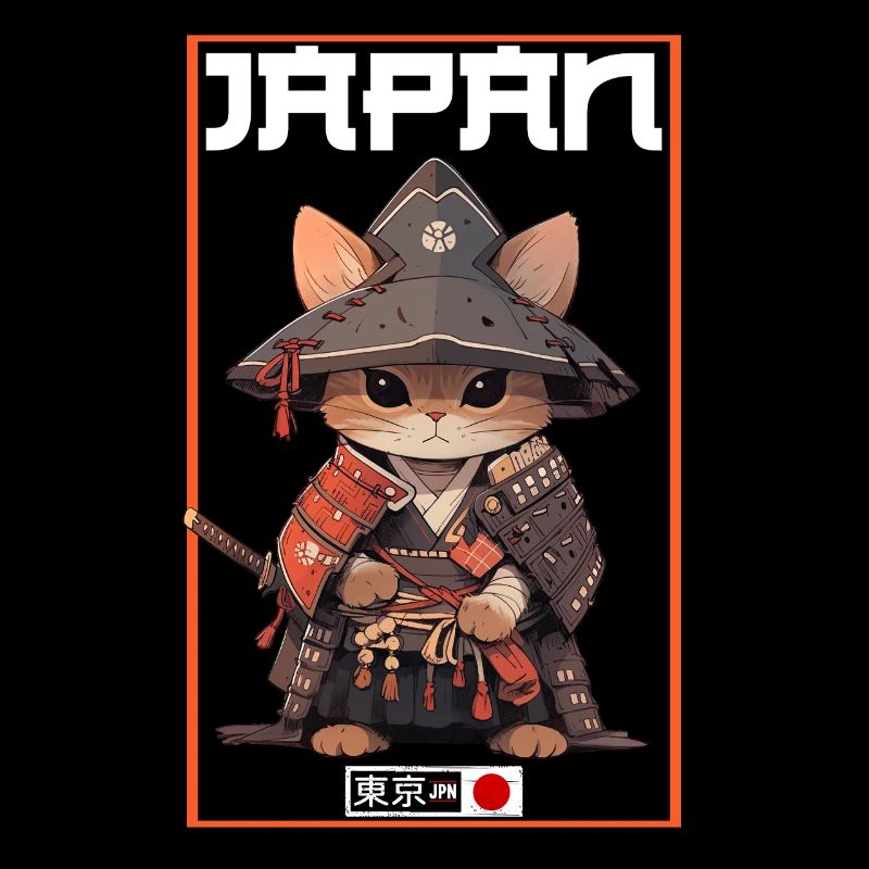 Asia Cat Japanese Samurai Samurai