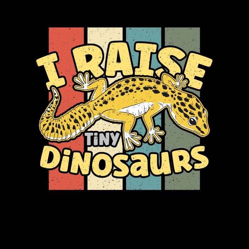 Leopard Gecko I Raise Tiny Dinosaurs Retro Reptile