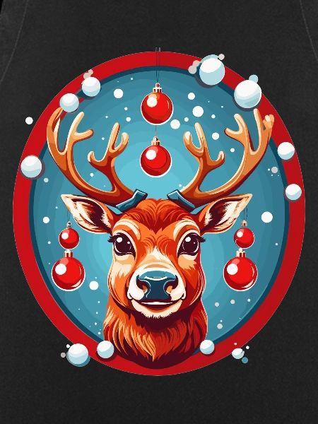 Rentier mit Weihnachtskugeln