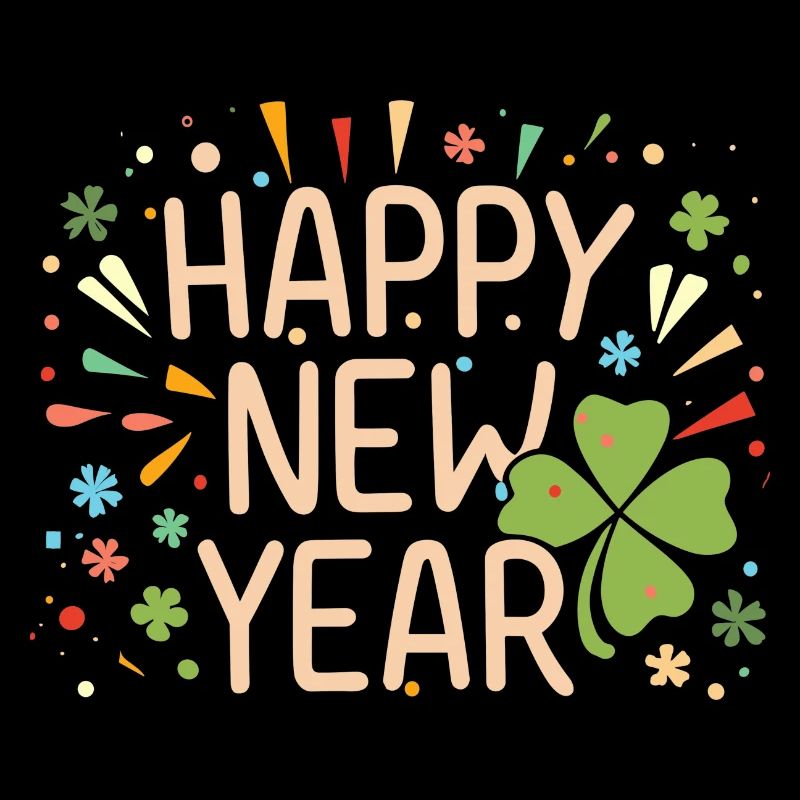 Neujahrsfreude mit Shamrock