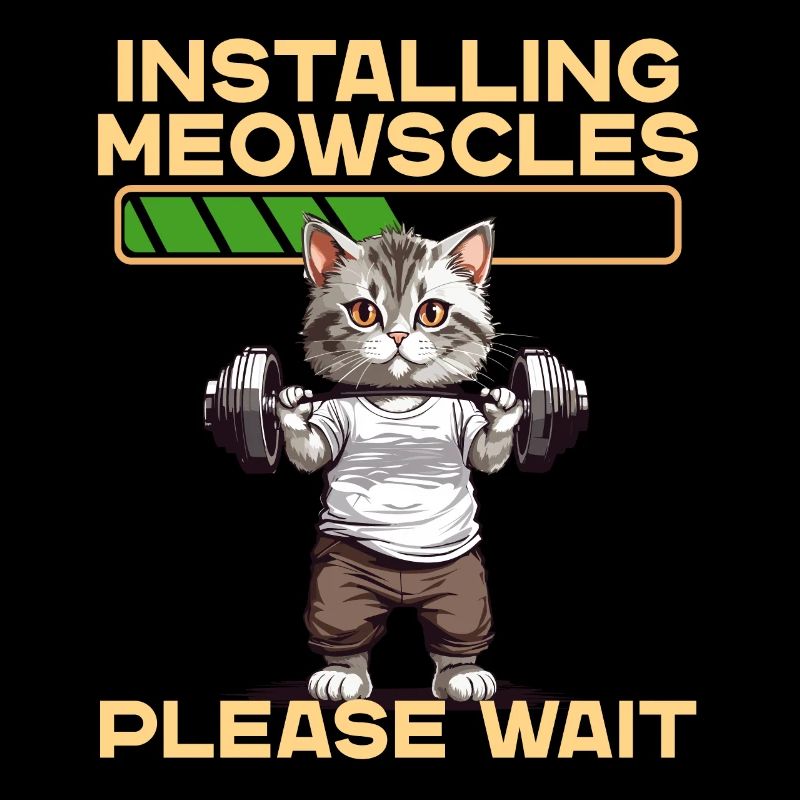 Meowscles Funny Cat Bodybuilder Workout