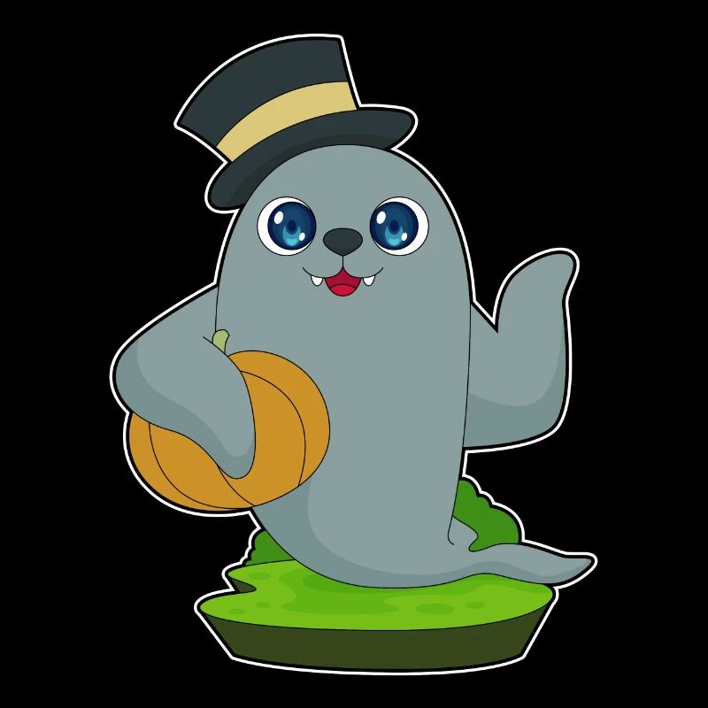 Seal Halloween pumpkin