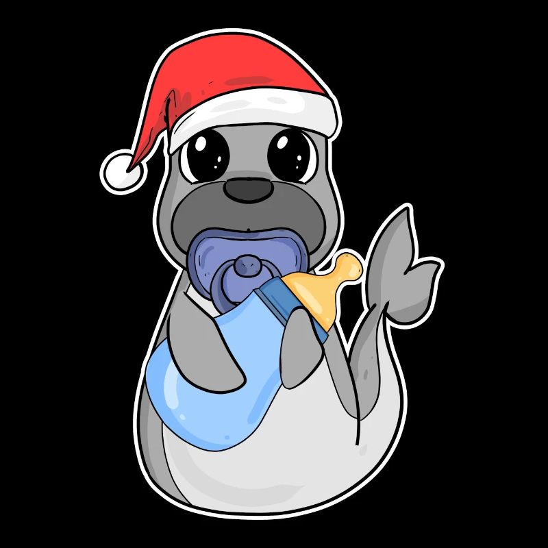 Bébé Lion de mer Noël