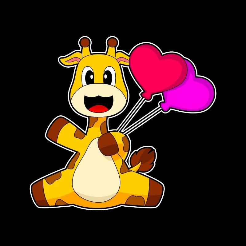 Giraffe Herz Luftballon