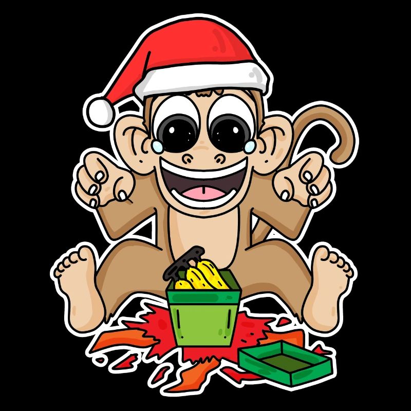 Singe avec chapeau de Noël