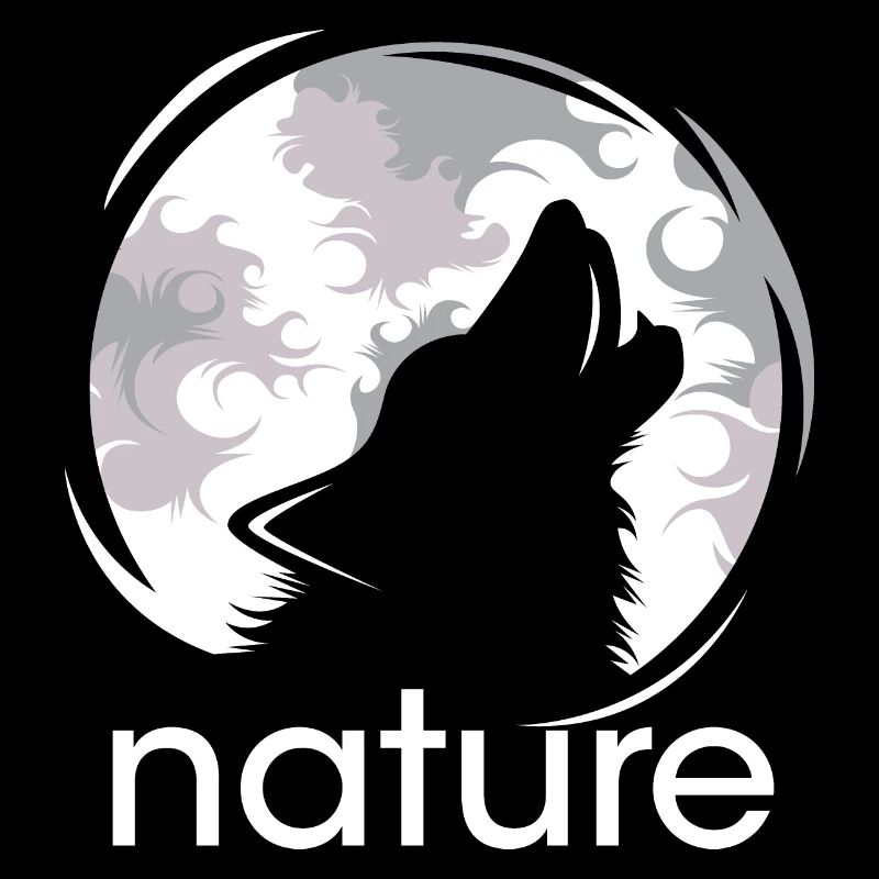 Nature Wolf Moon Howl Evening Night Shadow Logo