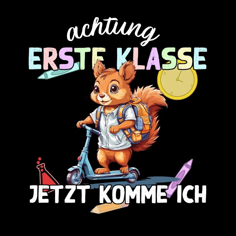 Eichhörnchen Schulstart Erste Klasse Roller