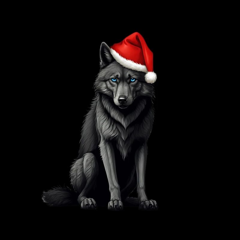 Wild Christmas Magic: Wolf with Cap