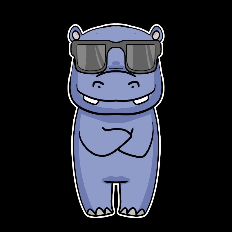Nilpferd mit Brille