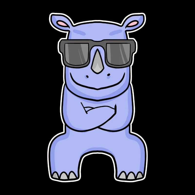 Nilpferd mit Brille