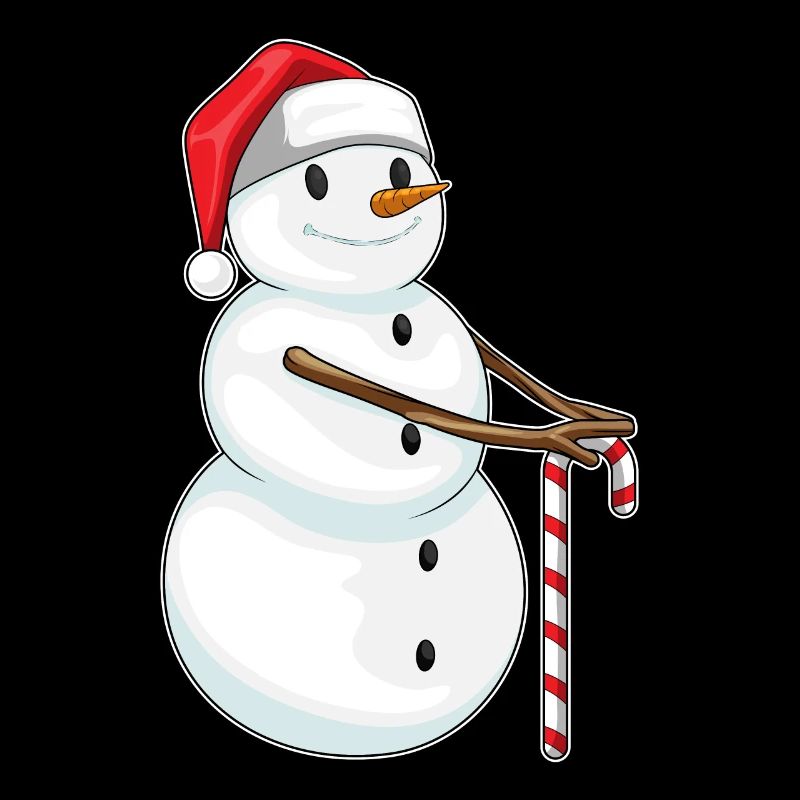 Snowman Christmas Candy Cane