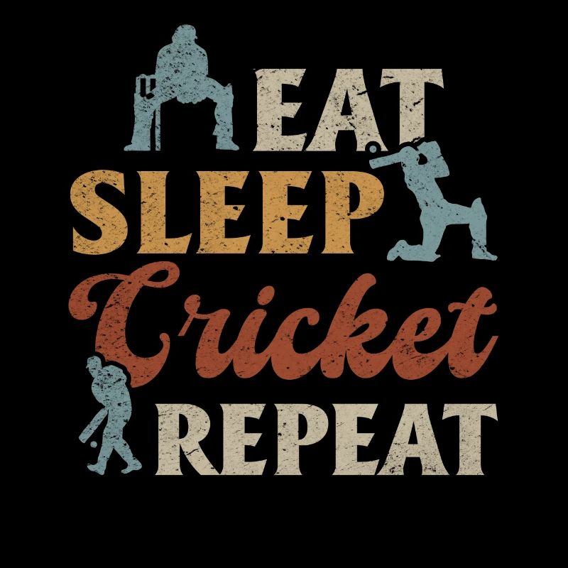 Eat Sleep Cricket Repeat - Funny Cricket Player Cr