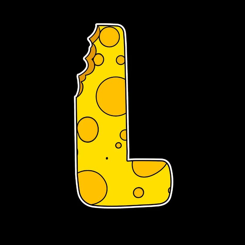Lettre L - Lettre initiale L - Motif Fromage